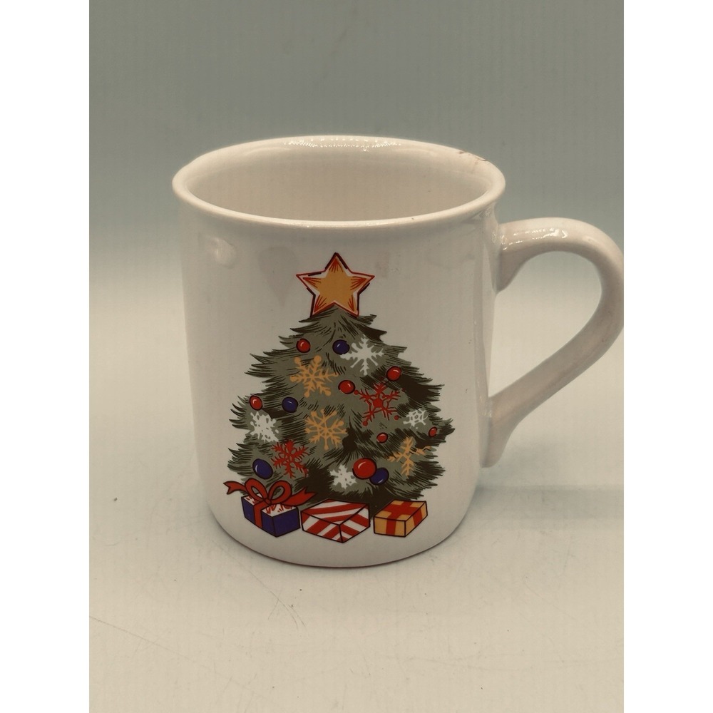 NEW Vintage Musical Christmas Mug Cup Christmas Tree NIB Works